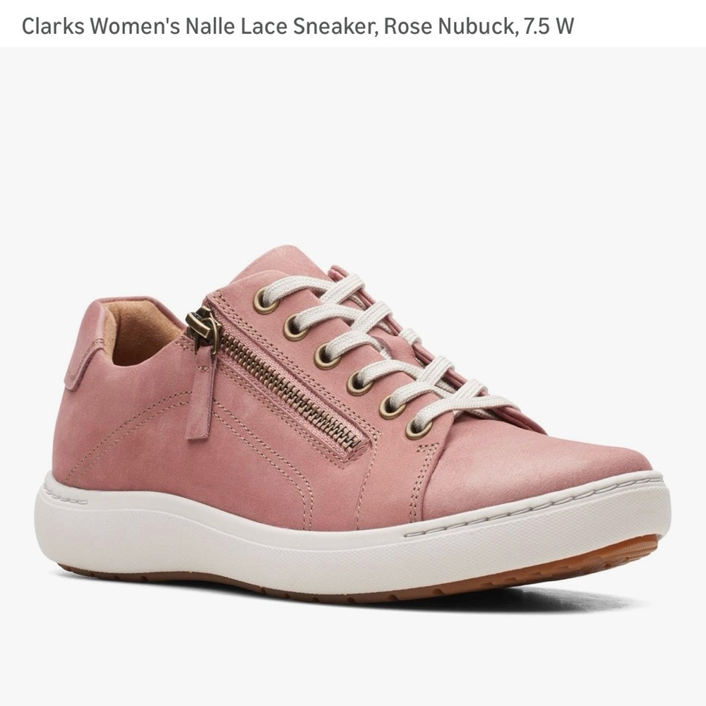 Clarks Women's Nalle Lace Sneaker - Rose Nubuck
